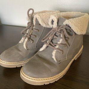 Accent faux fur ankle booties